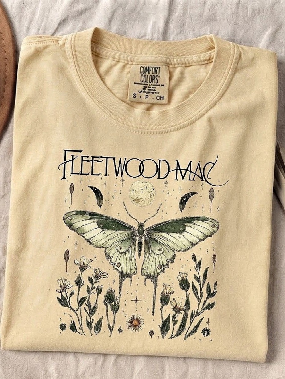 Fleetwood Mac Green Moth Moon Yellow Comfort Color T-Shirt